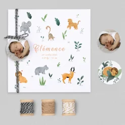 Faire-part Naissance Animaux | Créations En Collaboration^Planet cards Savane et Motifs