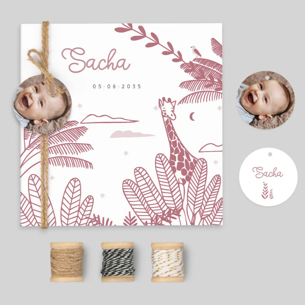 Faire-part Naissance Animaux | Créations En Collaboration^Planet cards Savane Étoilée