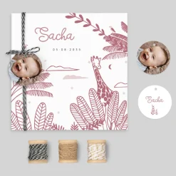 Faire-part Naissance Animaux | Créations En Collaboration^Planet cards Savane Étoilée