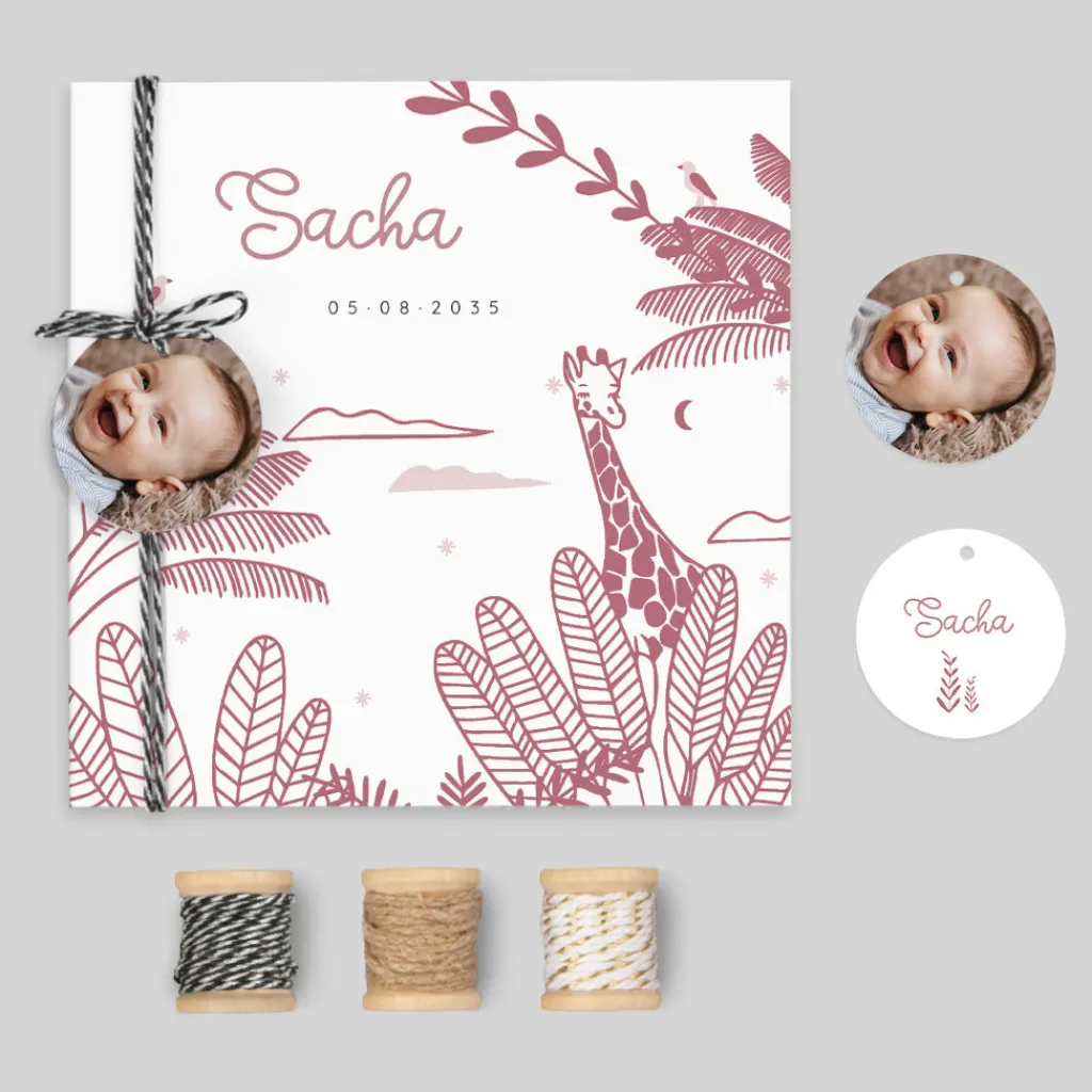 Faire-part Naissance Animaux | Créations En Collaboration^Planet cards Savane Étoilée