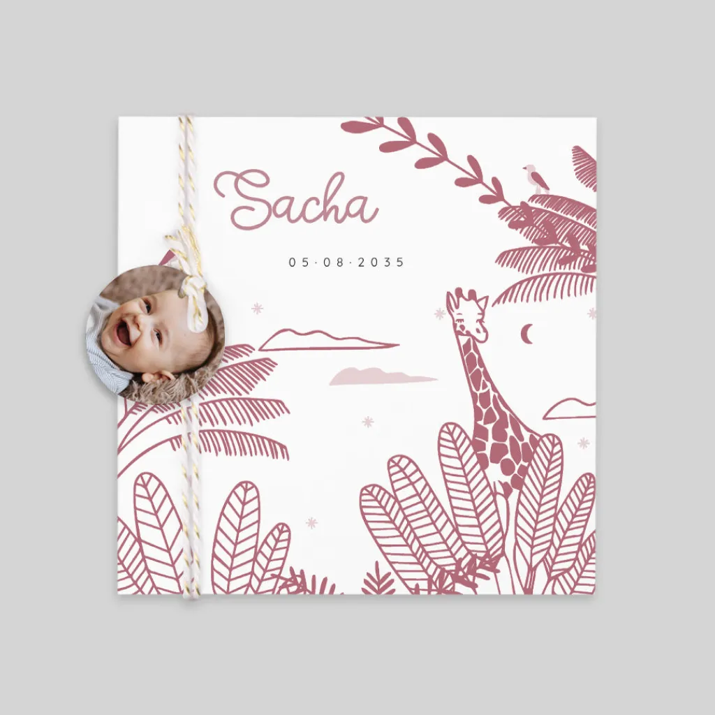 Faire-part Naissance Animaux | Créations En Collaboration^Planet cards Savane Étoilée