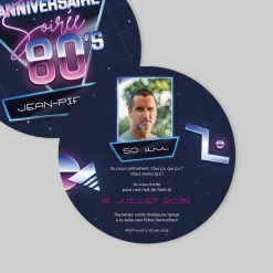 Carte Invitation Anniversaire Adulte Originale^Planet cards Soirée Années 80