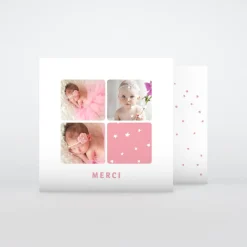 Carte Remerciement Baptême Fille^Planet cards Soupçon d'étoiles