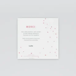 Carte Remerciement Baptême Fille^Planet cards Soupçon d'étoiles