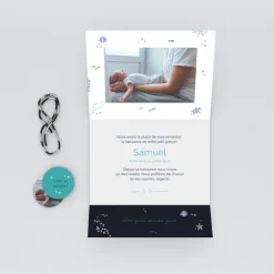 Faire-part Naissance Animaux | Créations En Collaboration^Planet cards Sous l'Océan Bleu