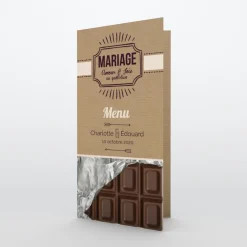 Menu De Mariage^Planet cards Tablette chocolat