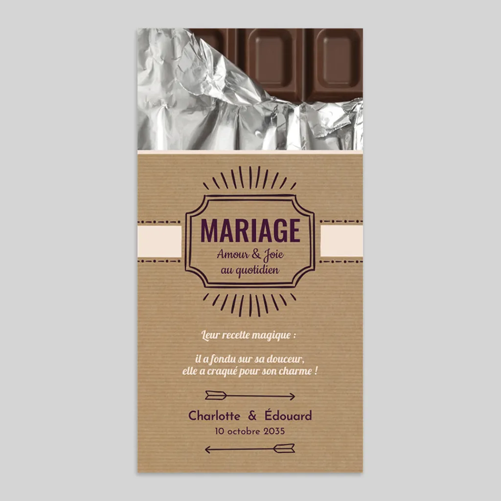 Faire-part Mariage Original | Gamme Complète^Planet cards Tablette chocolat
