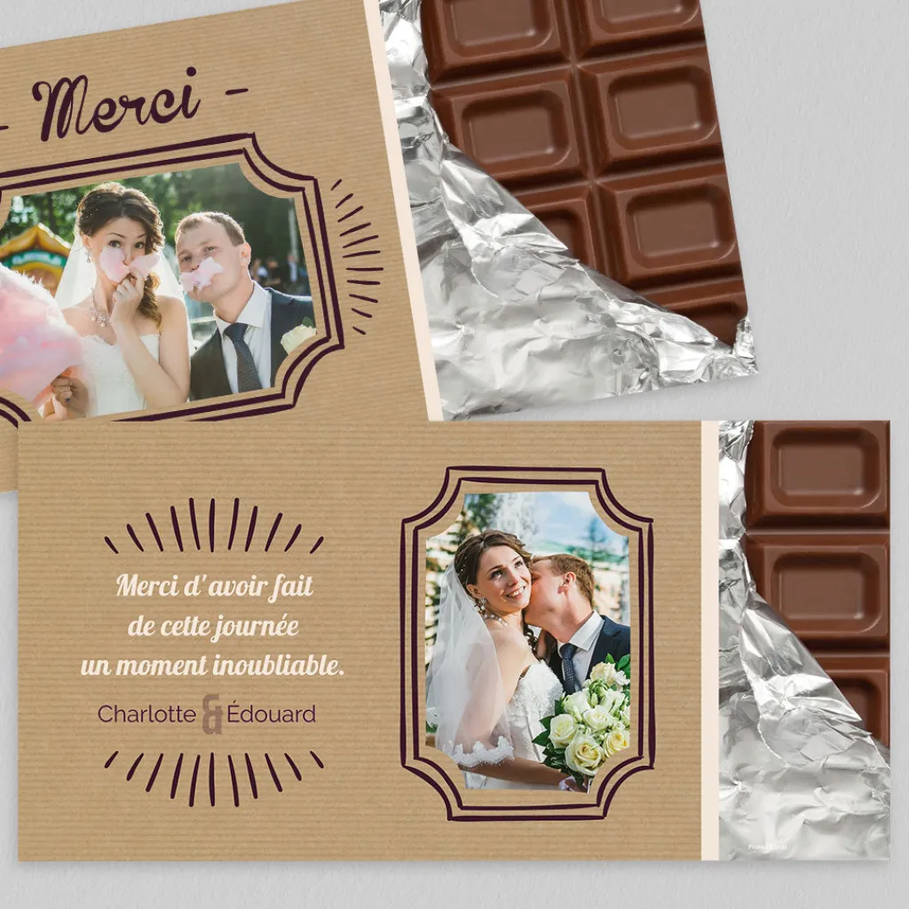 Carte Remerciement Mariage Originale^Planet cards Tablette chocolat