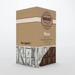 Menu De Mariage^Planet cards Tablette chocolat