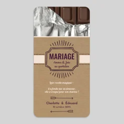 Faire-part Mariage Original | Gamme Complète^Planet cards Tablette chocolat