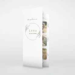 Faire-part Baptême Civil^Planet cards Tampon Fleuri