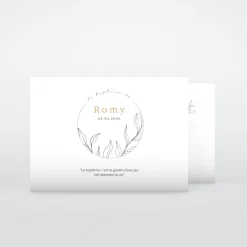 Faire-part Baptême Civil^Planet cards Tampon Fleuri