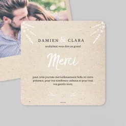 Carte Remerciement Mariage Champêtre^Planet cards Touche De Lavande