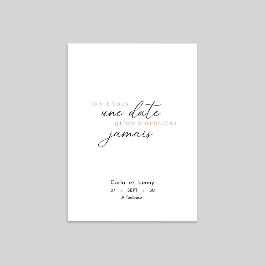 Faire-part Mariage Chic | Faire-part Mariage Bohème^Planet cards Typo Élégante