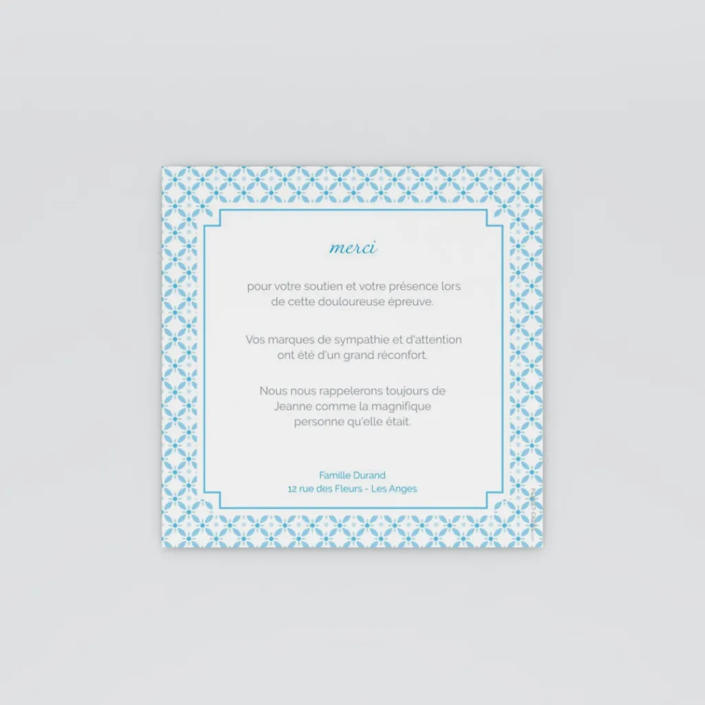 Carte Remerciement Décès^Planet cards Un Ange au Paradis