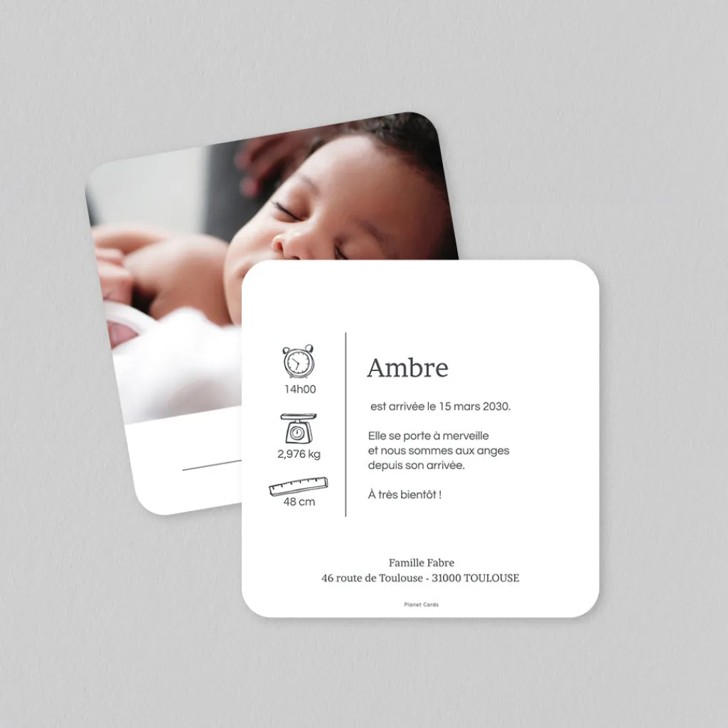 Faire-part Naissance Fille^Planet cards Une Bonne Nouvelle