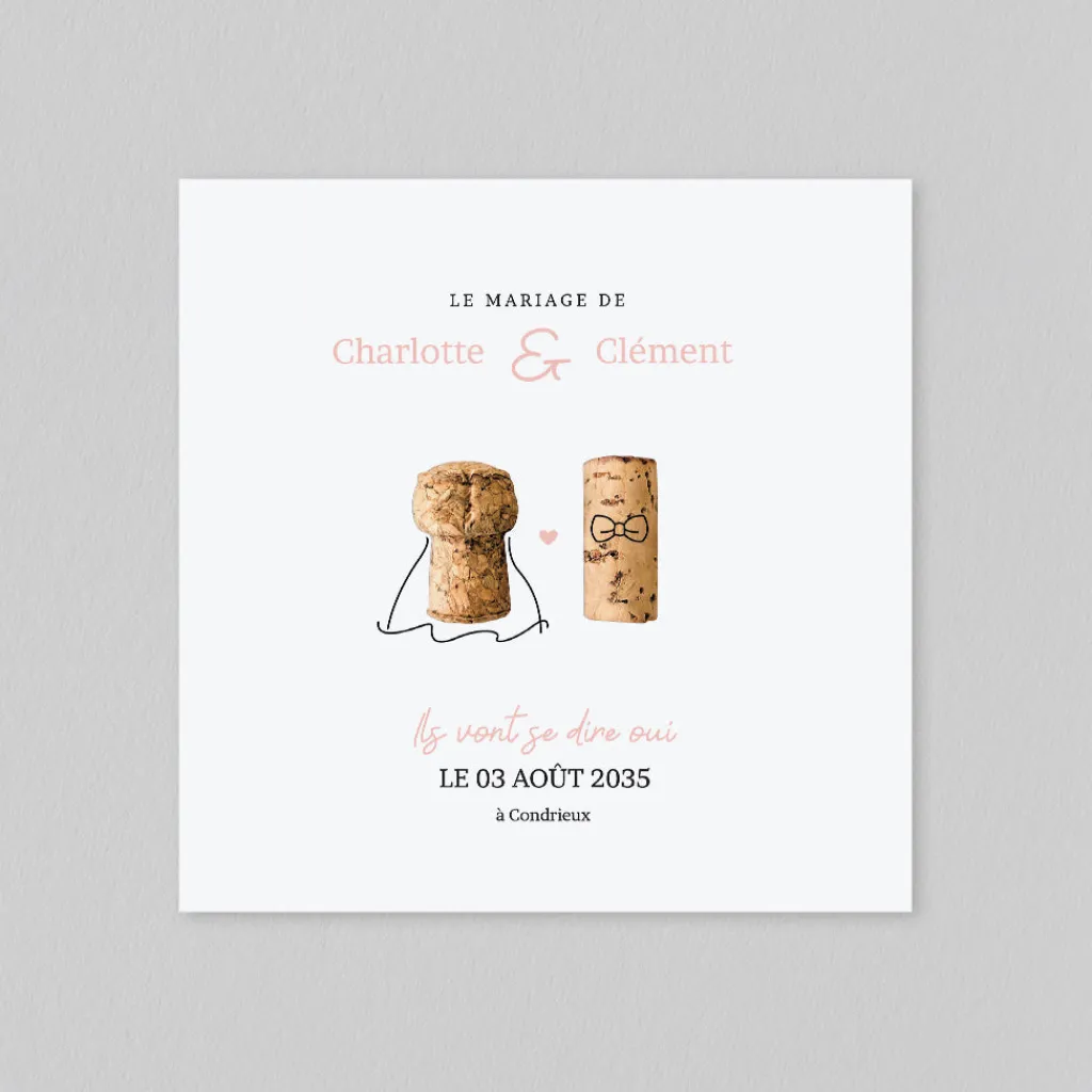 Faire-part Mariage Original^Planet cards Une Histoire de Bouchons
