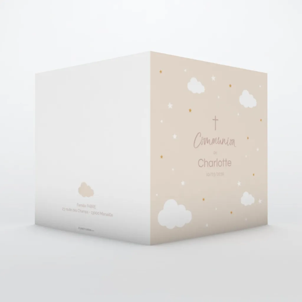 Faire-part Communion^Planet cards Une Journée En Douceur