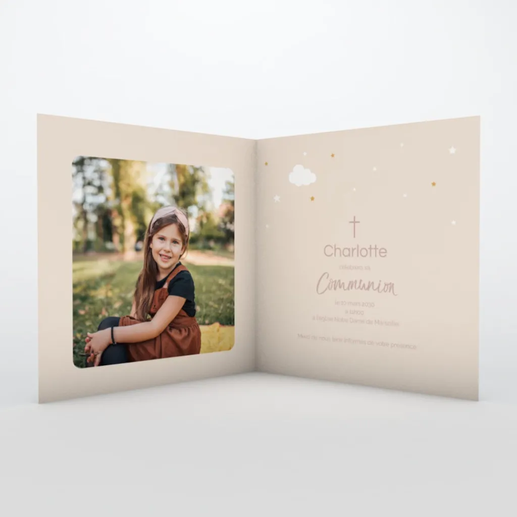 Faire-part Communion^Planet cards Une Journée En Douceur