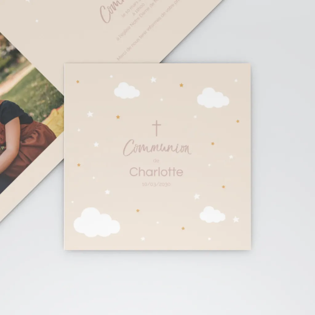 Faire-part Communion^Planet cards Une Journée En Douceur