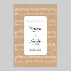 Faire-part Mariage Original^Planet cards Une partition de mariage