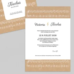 Faire-part Mariage Original^Planet cards Une partition de mariage