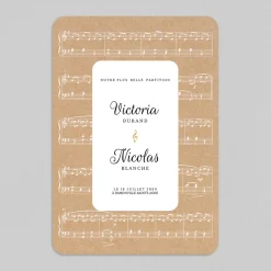Faire-part Mariage Original^Planet cards Une partition de mariage
