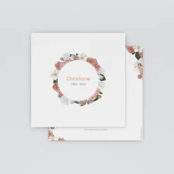 Carte Remerciement Décès^Planet cards Universel Couronne de Fleurs