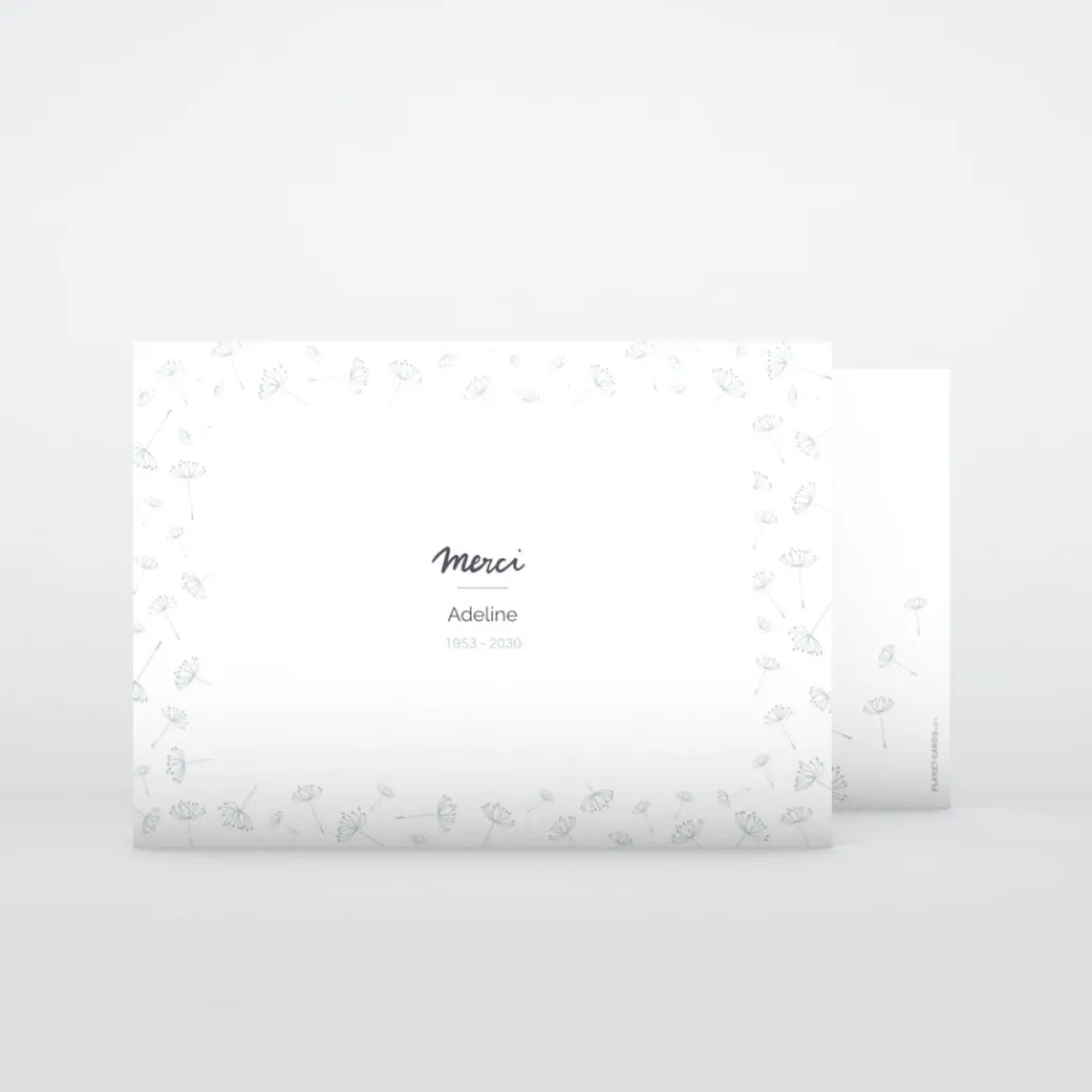 Carte Remerciement Décès^Planet cards Universel Pissenlits