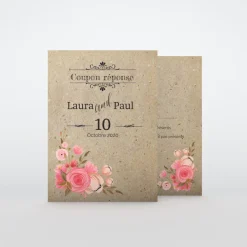Coupon-réponse Mariage^Planet cards Vintage champêtre