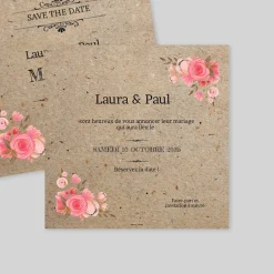 Save The Date^Planet cards Vintage champêtre