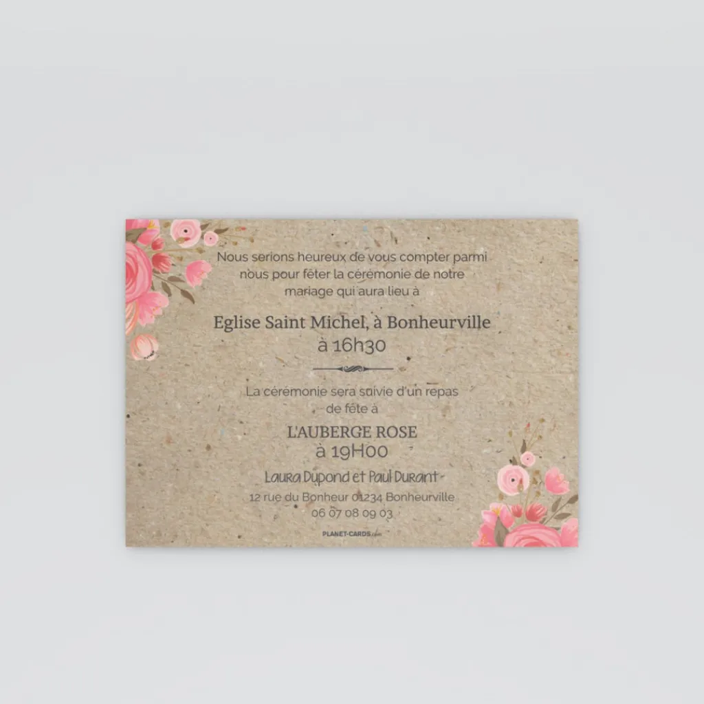 Carte D'invitation Mariage^Planet cards Vintage champêtre