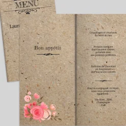 Menu De Mariage^Planet cards Vintage champêtre