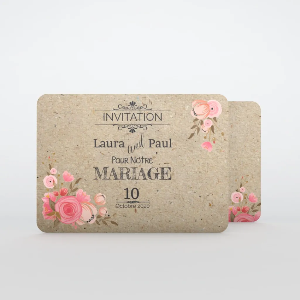 Carte D'invitation Mariage^Planet cards Vintage champêtre