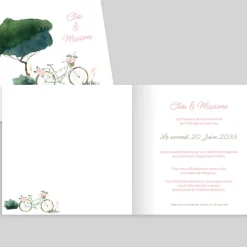 Faire-part Mariage Bohème | Faire-part Mariage Champêtre^Planet cards Vélo et Guinguette