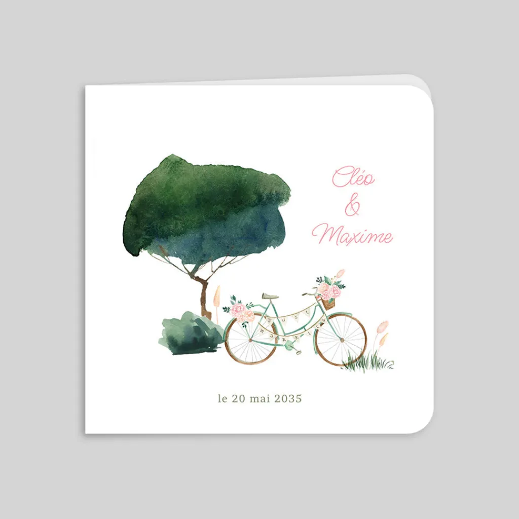 Faire-part Mariage Bohème | Faire-part Mariage Champêtre^Planet cards Vélo et Guinguette