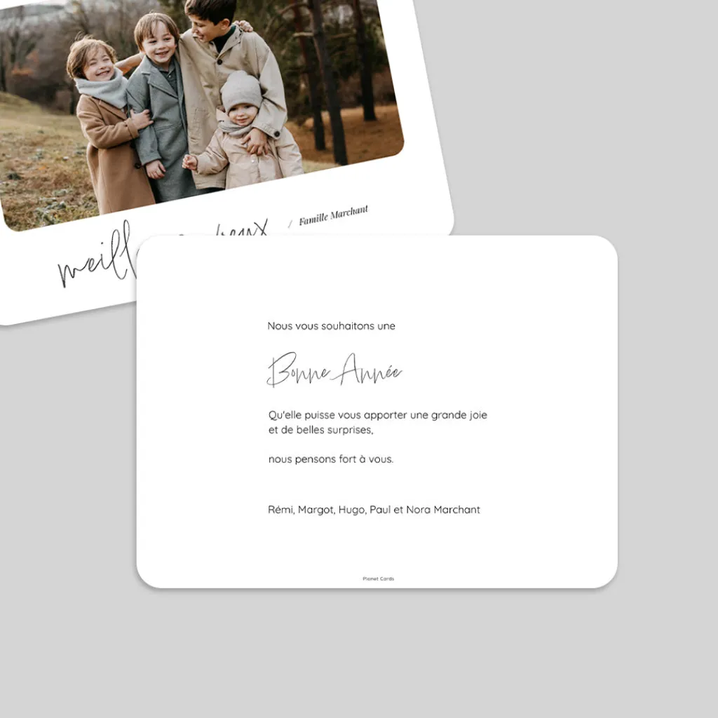 Carte De Vœux Famille^Planet cards Voeux élégants