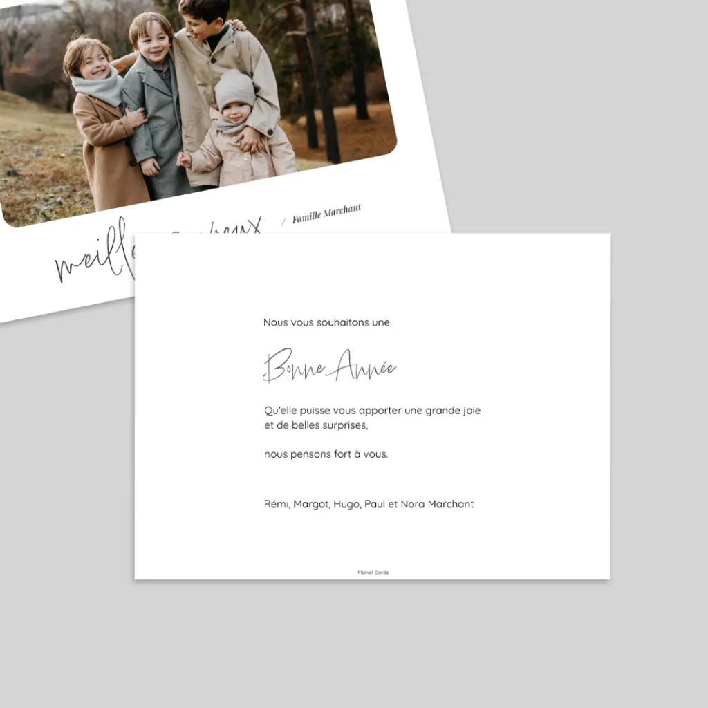Carte De Vœux Famille^Planet cards Voeux élégants