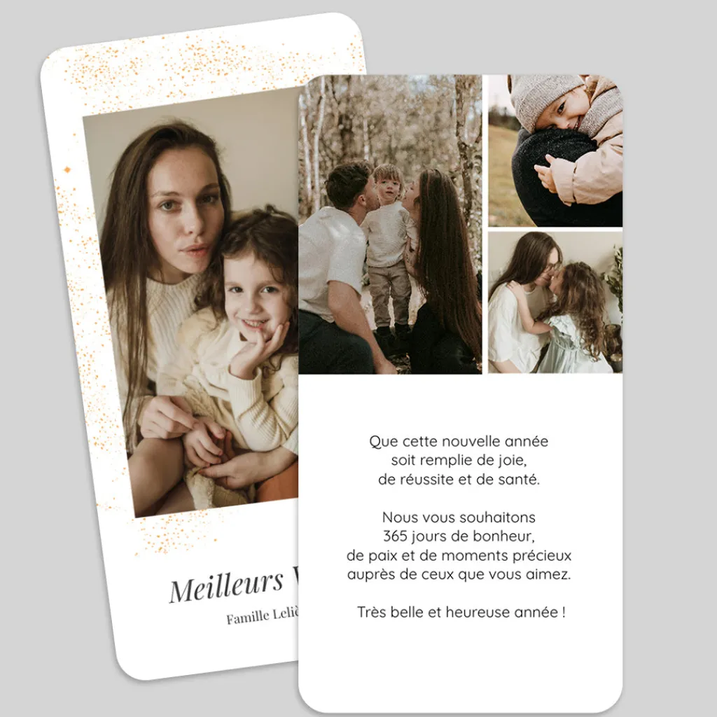 Carte De Vœux Famille | Carte De Vœux Photo^Planet cards Voeux scintillants